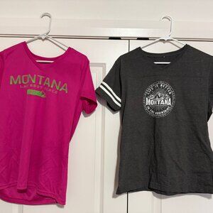 Two Women's Sized Large Montana T-shirts